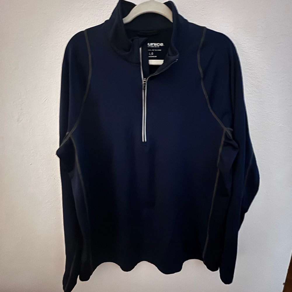 Sunice Navy Half-Zip Pullover with Contrast Stitching